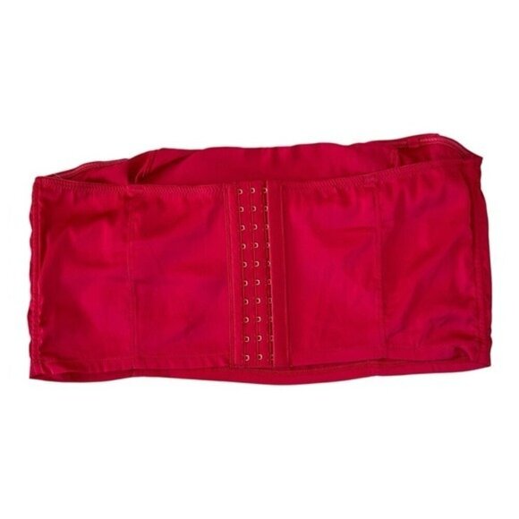 ANTHROPOLOGIE Satin Red Bow Crop Top Strapless Size XL NEW - Picture 5 of 11